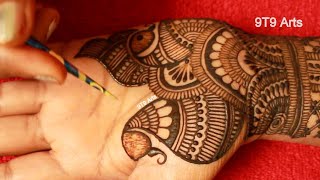 Beautiful Peacock Mehndi Design  Full Hand Karwa Chauth Special Mehndi Design  Mehandi ka design [upl. by Aztilem]