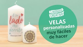 Cómo personalizar velas MUY FÁCIL  How to customize candles [upl. by Winters842]