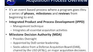 DoD Acquisiton Process Overview [upl. by Roseanne720]