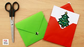 Aprende hacer SOBRES para Tarjetas Navideñas en 1 MINUTO DIY [upl. by Quick]