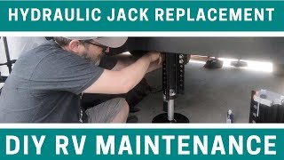 Replacing An RV LevelUp Hydraulic Jack  DIY RV Maintenance [upl. by Demmahum194]