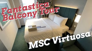 MSC Virtuosa  Fantastica Balcony Cabin Tour [upl. by Marcoux]