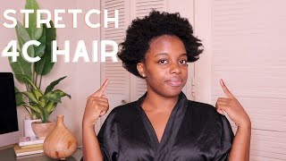 How To Heatfree Stretch 4C Natural Hair [upl. by Atteyram]