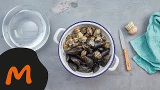 Miesmuscheln und Vongole putzen – Migusto How to [upl. by Gelb]