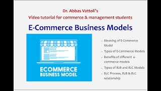 ECommerce Business Models Video tutorial [upl. by Francis800]