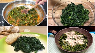 SPINACI 4 Ricette Pronte in 10 Minuti  SPINACH 4 Recipes Ready in 10 Minutes [upl. by Reich717]