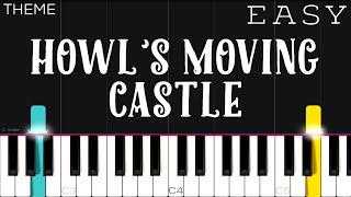 Howl’s Moving Castle Theme  EASY Piano Tutorial [upl. by Ykcor]