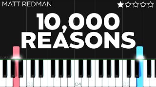 Matt Redman  10000 Reasons  EASY SLOW Piano Tutorial [upl. by Seraphina607]