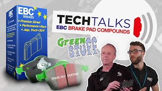 Greenstuff Pads  Tech Talks – EBC Brakes Pad Compounds [upl. by Inahpit284]