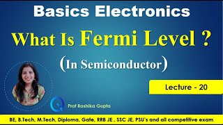 Lecture 20 Fermi level in Intrinsic and Extrinsic Semiconductors  Fermi Energy  Fermi Energy [upl. by Akieluz]