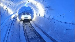 Elon Musk shows off highspeed tunnel beneath Los Angeles [upl. by Ashlan929]