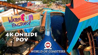 Water Fun Factory  4k On ride POV Pleasurewood Hills [upl. by Earb]