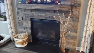 Faux Stone Fireplace DIY Installation [upl. by Aidekal]