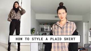 5 Outfits 1 Plaid Shirt  How To Style A Plaid Shirt For Fall [upl. by Orimisac]