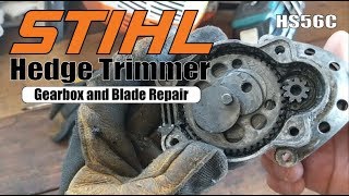 Stihl HS56C Hedge Trimmer Gearbox and Blade Repair [upl. by Akirehc]