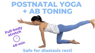 Postnatal Yoga with Postpartum Ab Workout [upl. by Lerrud995]