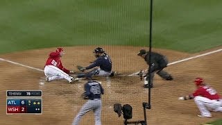 ATLWSH BJ Upton throws out Lobaton at the plate [upl. by Sutton]