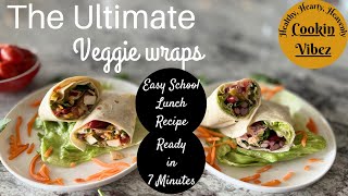 HEALTHY VEGGIE WRAPS  Ultimate Veggie Wraps  Easy School Lunch Recipes [upl. by Joyann]