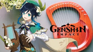 Genshin Impact  Reminiscence Main Theme  LYRE Harp with notes [upl. by Ahsetal]