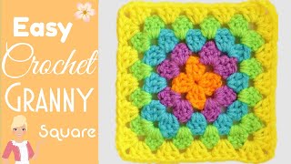 Super Easy Granny Square for Beginners  Changing Colors 🌈 The Secret Yarnery [upl. by Blas195]