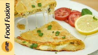 Folded Chicken Cheese Paratha Recipe By Food Fusion [upl. by Notserp]