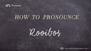 How to Pronounce Rooibos Real Life Examples [upl. by Mala]