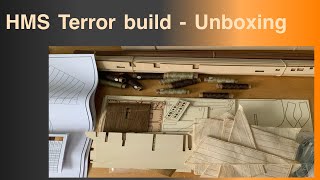 Building the HMS Terror wooden ship by OcCre  Unboxing  part 1 [upl. by Odnavres]