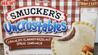 Smuckers Uncrustables Chocolate Flavored Hazelnut Review [upl. by Ludeman]