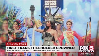 First transgender titleholder crowned Miss Silver State USA [upl. by Nrobyalc]