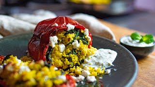 Gefüllte Paprika mit Couscous und Feta [upl. by Bodi]