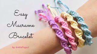 Easy Macrame Bracelet  DIY Friendship Bracelet [upl. by Mond793]