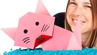 Du kannst ganz einfach eine Origami Katze aus Papier falten 😻 [upl. by Osithe]