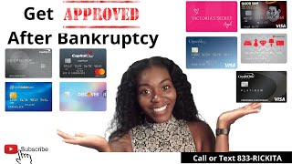 Easy Credit Cards To Get After Filing Bankruptcy  Easy Approval  Some Cards Have No Credit Check [upl. by Lontson]