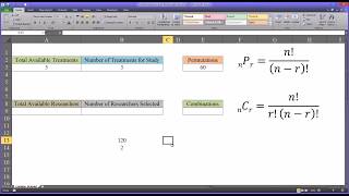 Combinations and Permutations in Excel [upl. by Redmer]