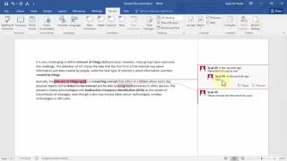 Managing Comments in Word 2016 [upl. by Enneirdna]