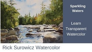 Watercolor Tutorial quotSparkling Watersquot Narrated step by step [upl. by Ssitruc]