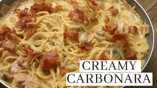 CREAMY CARBONARA PASTA RECIPE  Filipino Style Carbonara [upl. by Akapol627]