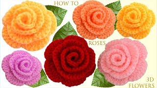 Como hacer flores rosas de colores 3D en cinco minutos [upl. by Anelhtak]