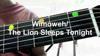 WimowehThe Lion Sleeps Tonight easy guitar melody lesson [upl. by Cerf]