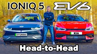 Hyundai IONIQ 5 v Kia EV6 review  which is best [upl. by Ahsiekan562]