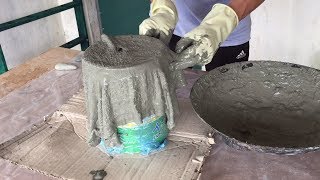 How To Make Flower Pots With Towel  Cement Pots Imitation Stone [upl. by Haley]