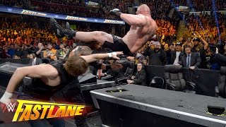 Reigns vs Ambrose vs Lesnar  Winner faces Triple H at WrestleMania WWE Fastlane 2016 [upl. by Rahel868]