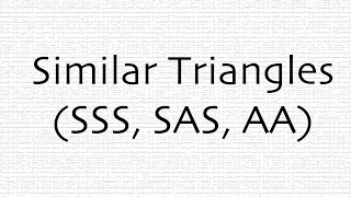 Similar Triangles SSS SAS AA [upl. by Emyam]