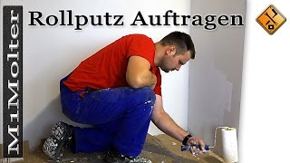 Rollputz auftragen auf Gipskarton Basics [upl. by So]