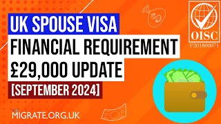 UK Spouse Visa Financial Requirement Update SEPTEMBER 2024 [upl. by Eem]