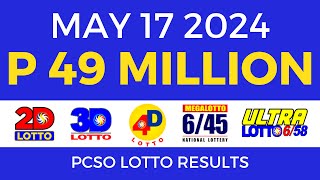 Lotto Result Today 9pm May 17 2024  Complete Details [upl. by Lagas]