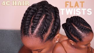 How To Chunky Flat Twist On 4c Hair RealTime Tutorial [upl. by Yttap]