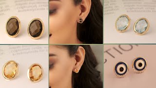 Caratlane Gemstone Earrings Designs with Weight and Price Gold and Diamond Earrings SV Drawings [upl. by Paulsen]