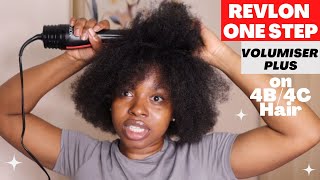 REVLON ONE STEP VOLUMISER PLUS ON 4C NATURAL HAIR [upl. by Ehudd]