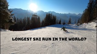 Skiing One Of The Longest Ski Runs In The World  Hochjoch Totale [upl. by Dolley]